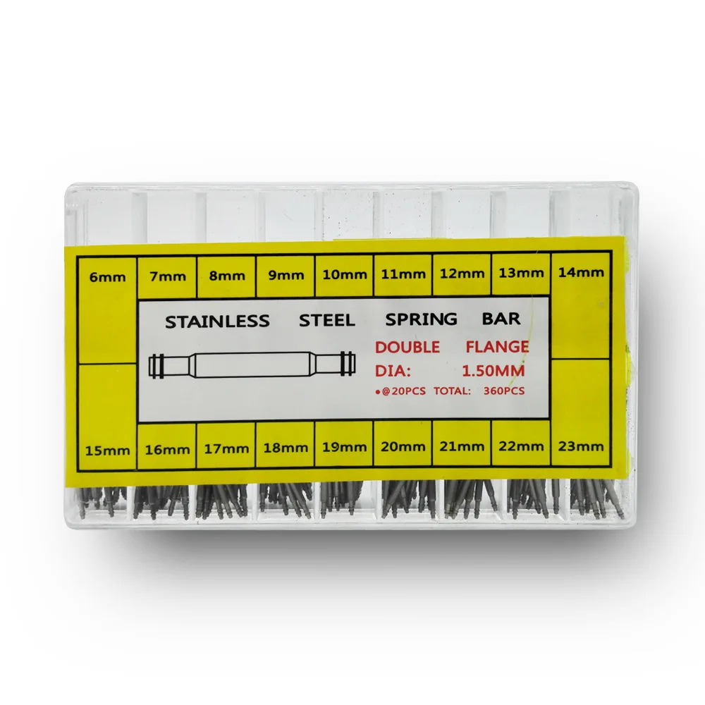 360PCS Of Clocks Watches Accessories Boxed Stainless Steel watch Spring Bar Fit For Steel Bracelet Rubber Watch Strap Universal