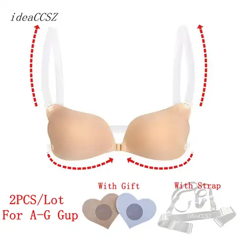 Invisible Bra Lift Push Up Silicone Underwear for Big Brest Wedding Sticky Adhesive Transparent Straps Backless Bralette Lingeri