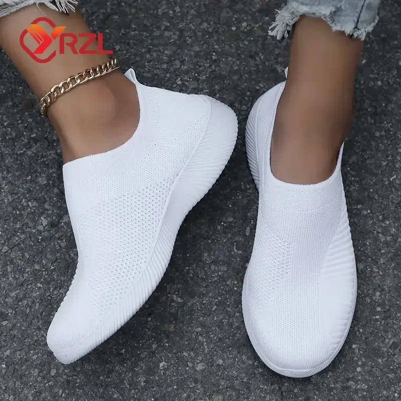 YRZL женская обувь вязаные носки кроссовки на плоской подошве повседневная