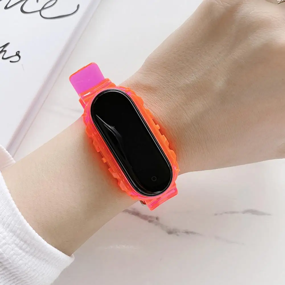 

Легкая установка стильный встроенный ТПУ спортивный ремешок для часов сменный мягкий водонепроницаемый ремешок для часов