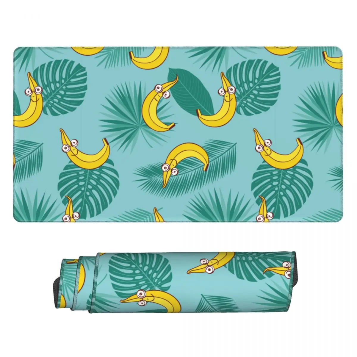 

Banana Summer Fruits Gaming Mouse Pad Office Mouse Mat Tropical Palm Leaves 80x30 Fabric Mousepad for Computer