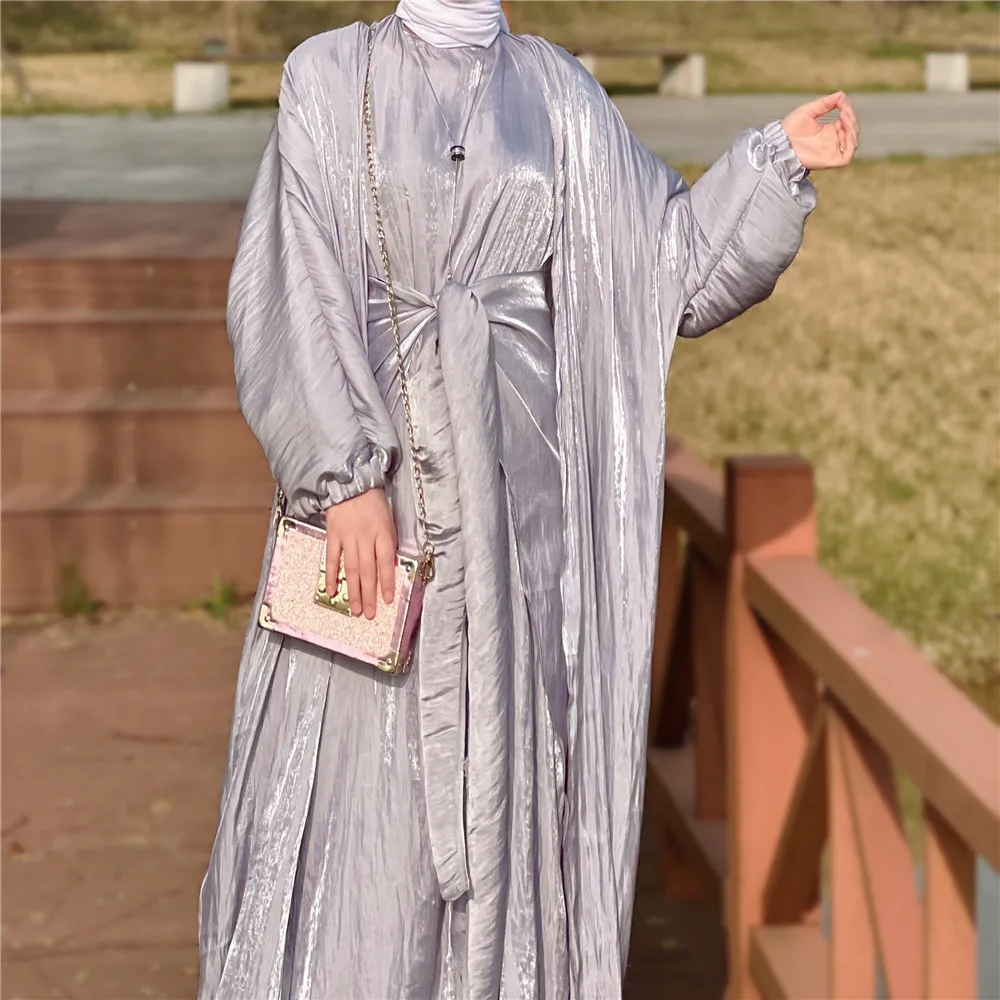 Wepbel Eid, Женский мусульманский кардиган, однотонное Макси-Платье, мусульманская одежда, кимоно, открытая абайя в Дубае, мусульманский Рамадан...