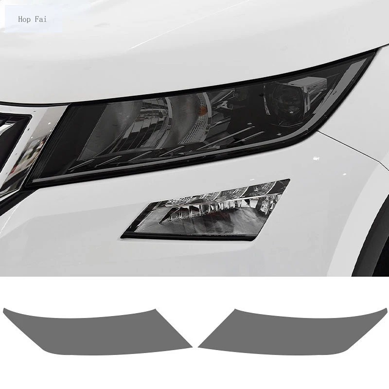 

2 Pcs Car Headlight Protective Film Front Light Transparent Smoked Black TPU Sticker For Skoda Kodiaq 2016-2020 NS7 Accessories