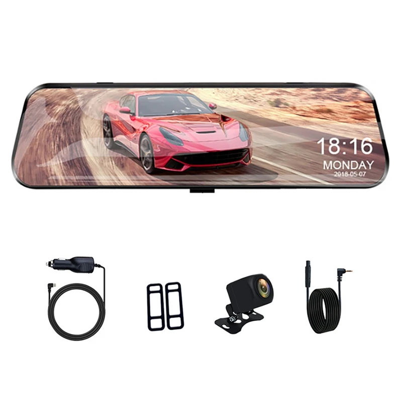 

Car DVR Touch Screen Stream Media Dual Lens Video Recorder Rearview Mirror Dash Cam Front And Rear Camera Mirror A20P