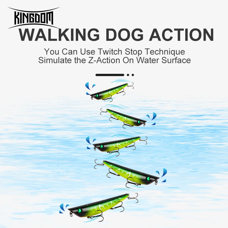Kingdom Floating Pencil Fishing Lures 95mm 10g 120mm 17g Topwater Walking Dogs Z-Action Hard Bait Wobblers Fishing Tackle Pesca enlarge