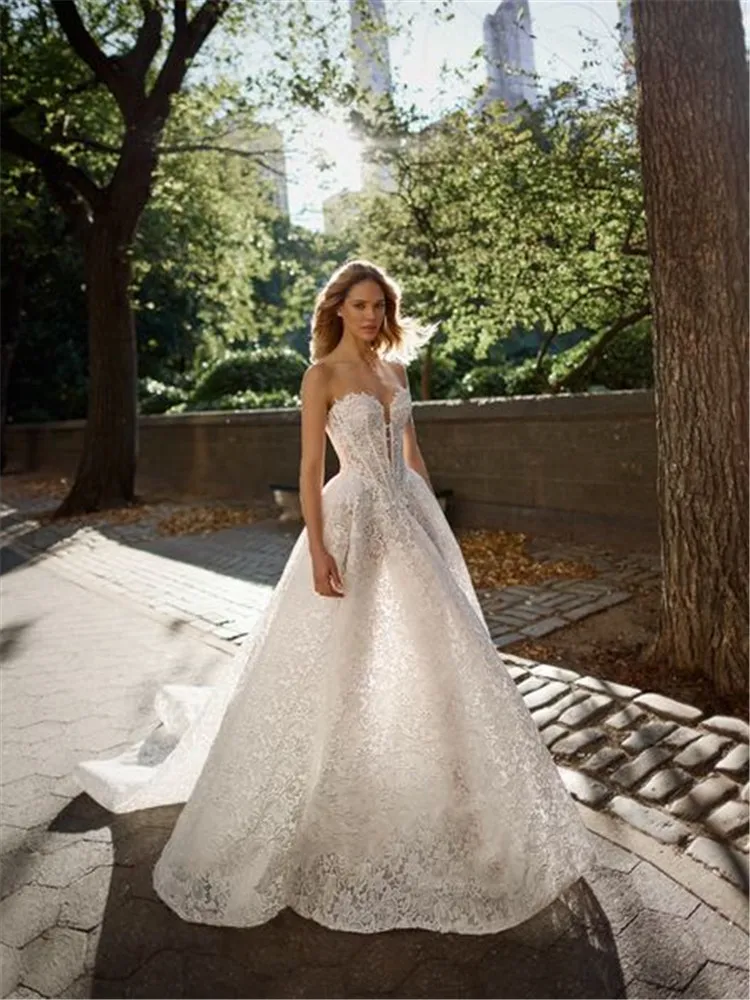 Кружевное свадебное платье Vestido De Novia Elegante 2025 Vestidos Con Corset Blanco Abiti Da Sposa Sartoriali Noiva Civil