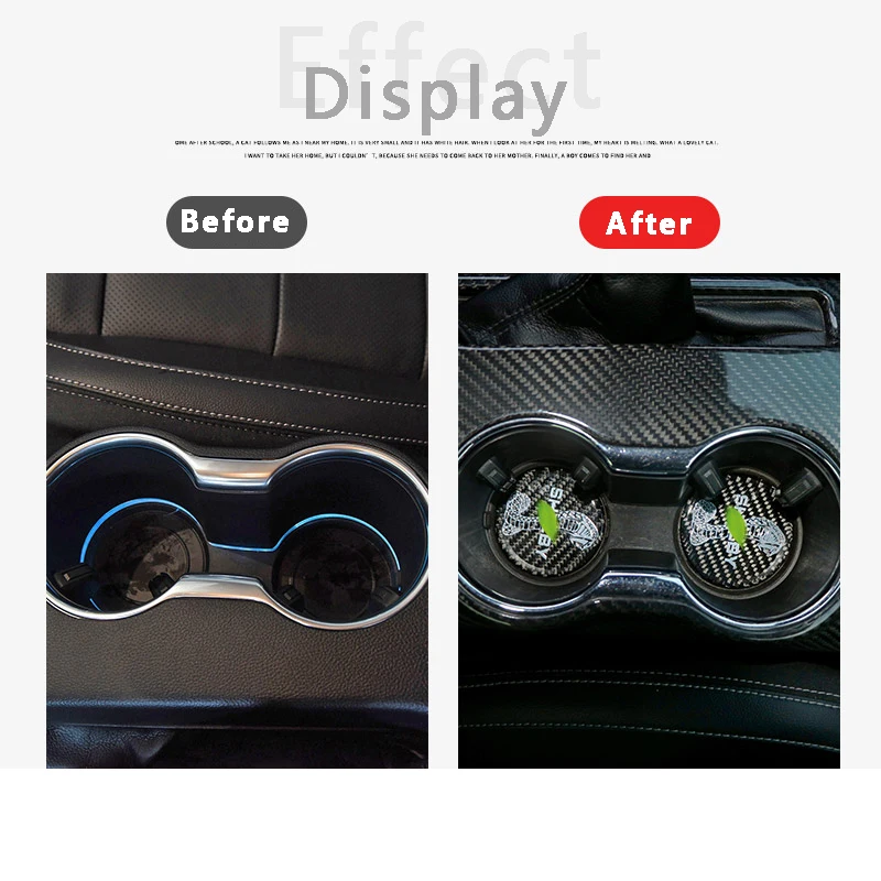 Автомобильные коврики для подстаканников в виде кобры из углеродного волокна