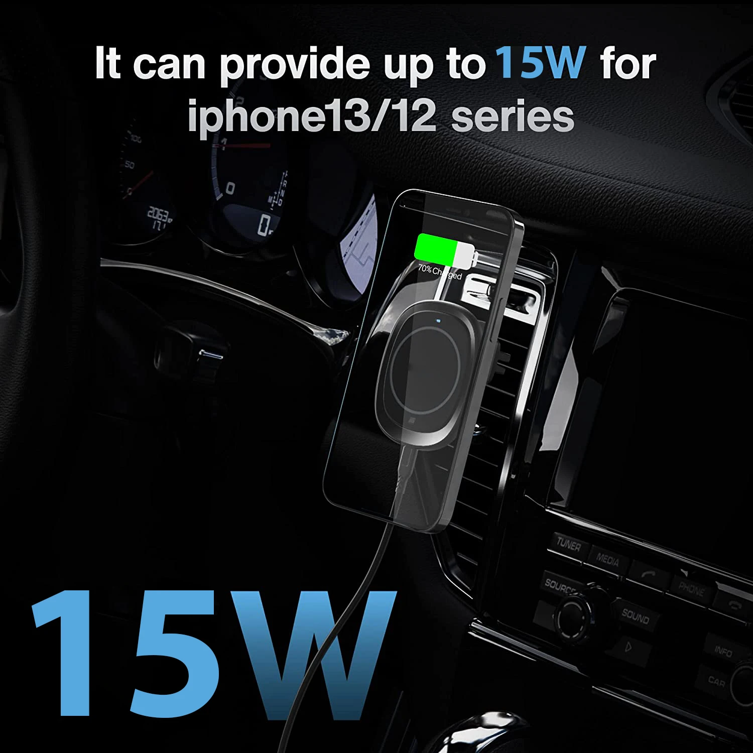 

Magnetic Wireless Charger 15W QI Fast Charging Mount Car Phone Holder for iPhone 13 Pro Max Mini Accessories 12 Mobile Phones
