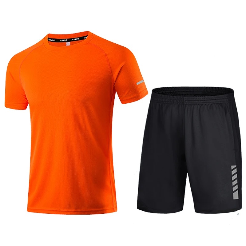 

Summer Running Men's Tracksuit For Fitness Gym Training Sportswear Quick Dry Suits With Shorts Lightweight Workout Jogging Set