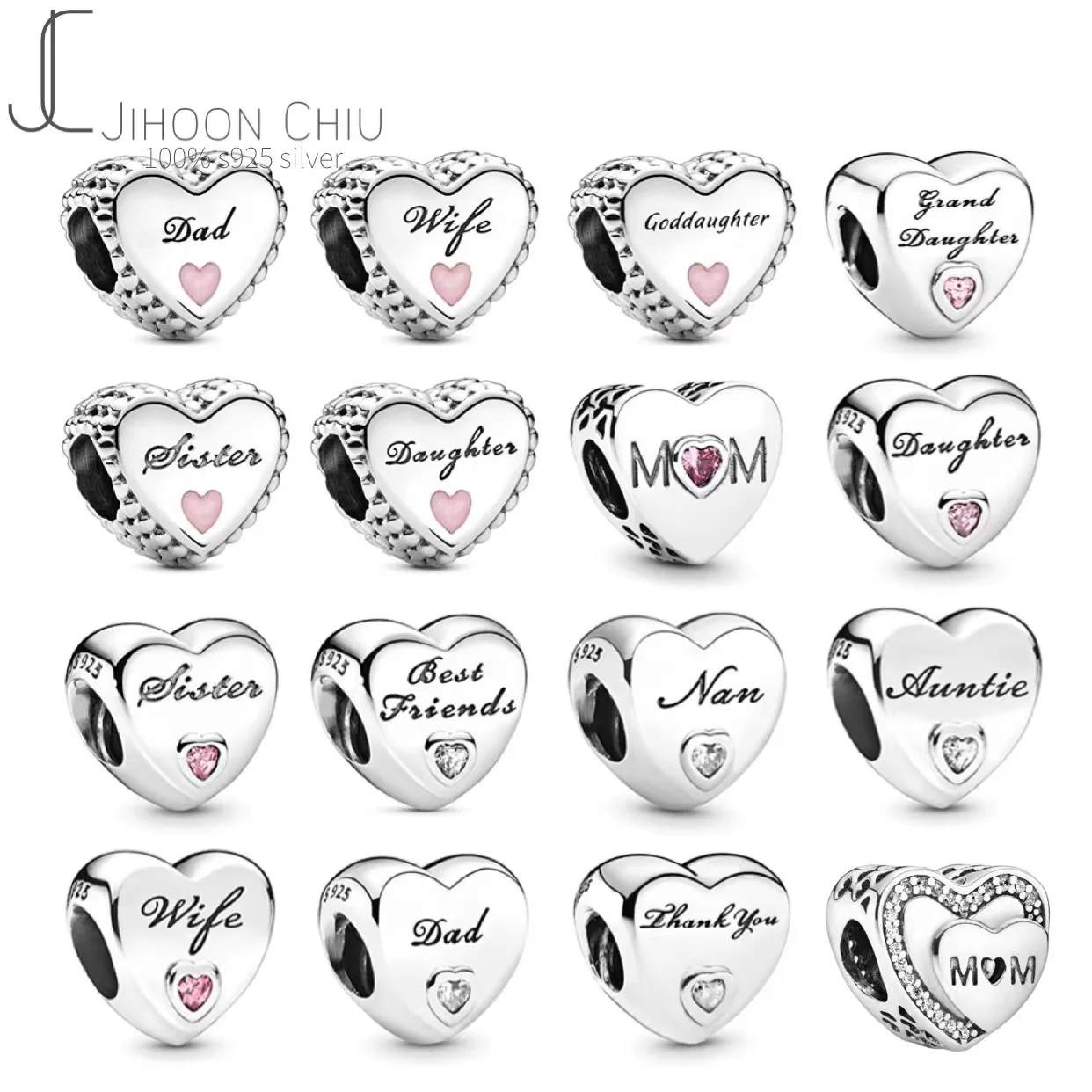 

Daughter Love Dad Charm Fit Original Pandora Charms Bracelet Women Best Friends Heart Beads for Jewelry Making Father's Day Gift