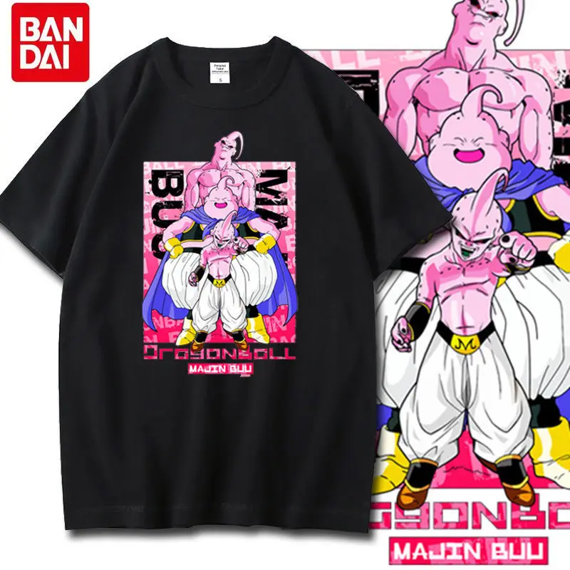 

Summer New Dragon Ball Demon Buu Cartoon Animation Surrounding Printing Short-sleeved Simple Casual Loose All-match T-shirt