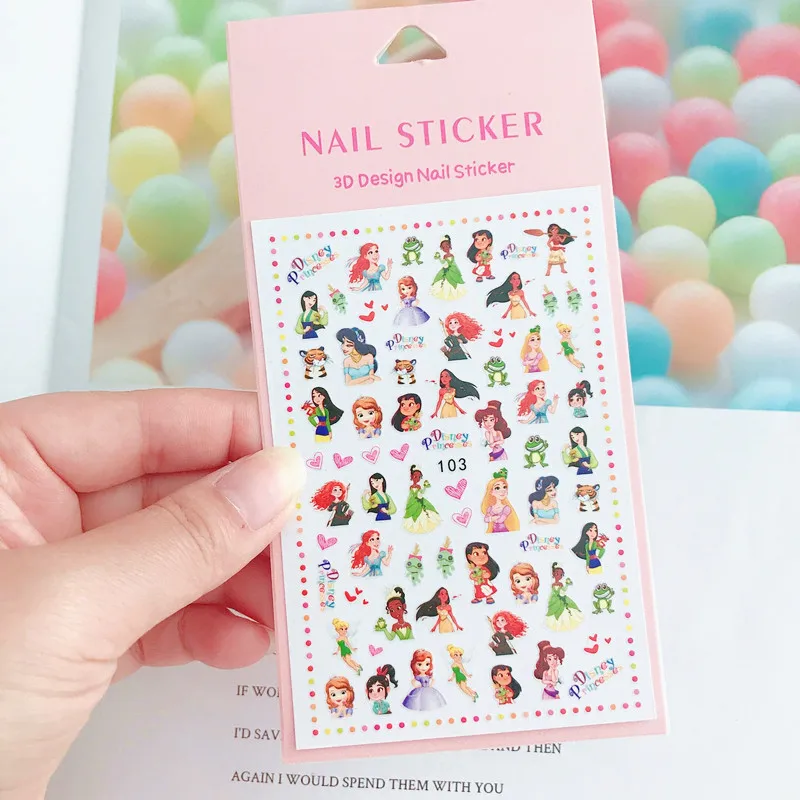 

Disney Cartoon 3D Nail Stickers Nail Sliders Disney Princess Mickey Adhesive Stickers Decals DIY Nail Art Jewelry