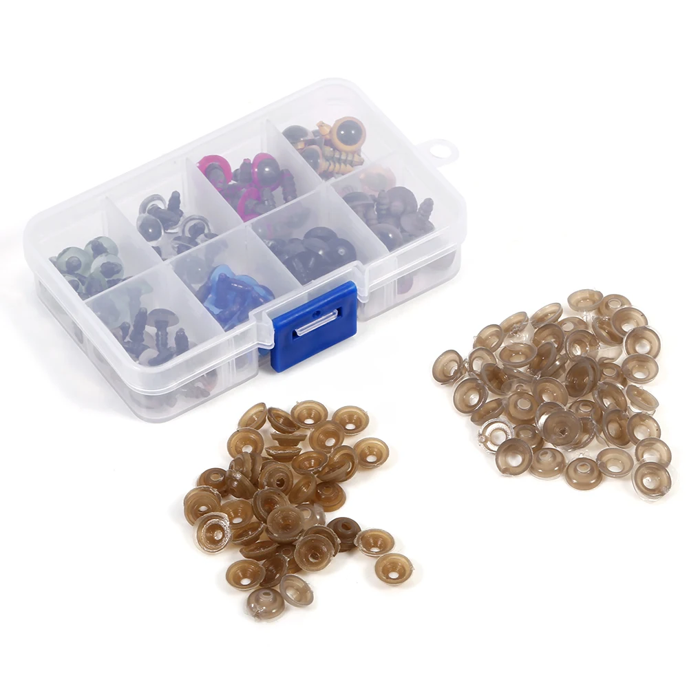 

80Pcs/40Pairs 8 Color-Mix 10mm Safety Eyes Box for Teddy Bear Stuffed Toy Animal Puppet Doll 80pcs 80pcs 80pcs