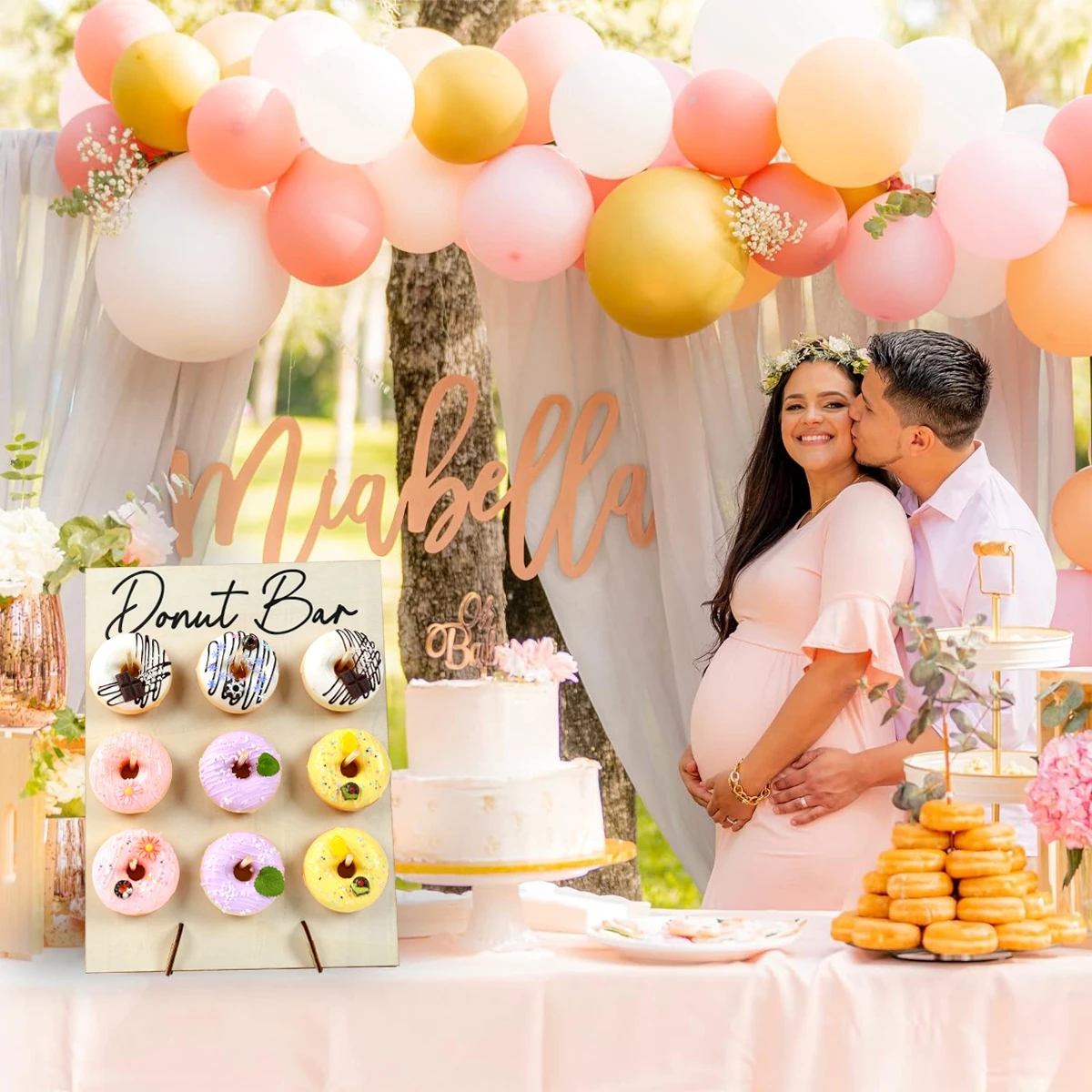 Настенный дисплей в виде пончика подставка для вечеринок деревянная Детская дня