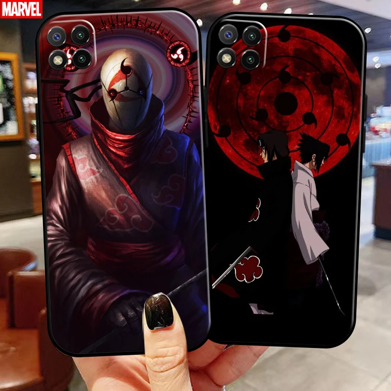 

Чехол для телефона Naruto Uchiha Itachi Akatsuki 6,53 дюйма для Xiaomi Redmi 9C, жидкий силиконовый черный чехол, мягкий чехол