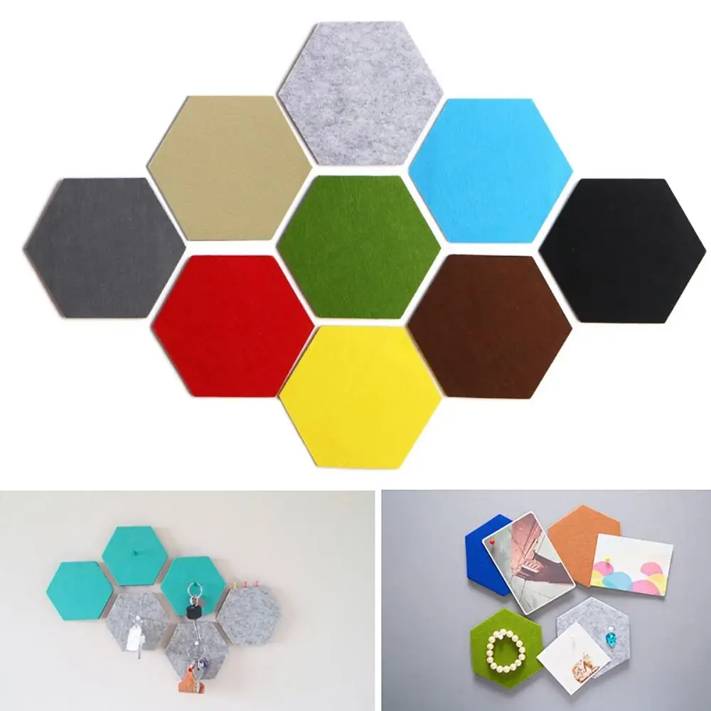 

DIY Hexagonal Home Decor Foam Pads Sound Insulation Felt Self-Adhesive Photo Wall Message Board Wall Sticker Cork Board