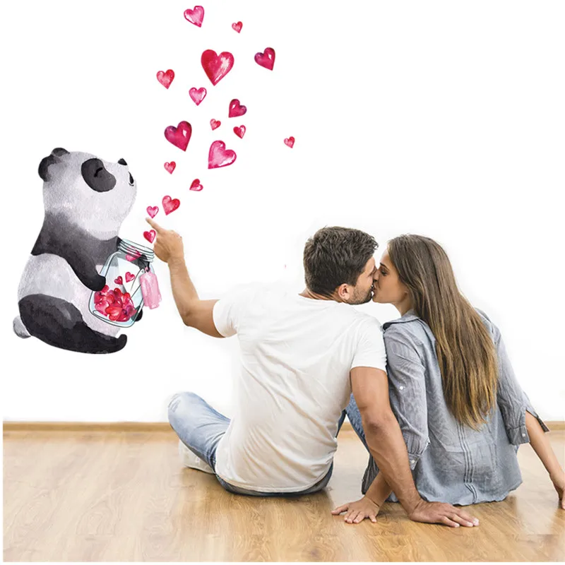 

2022 Wedding Room Party Decor Wall Sticker Cheap Anime Love DIY Panda Sticker Kids Girls Living Room Bedroom Decorative Supplies