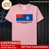 montenegro navy t shirt custom jersey fans diy name number logo sports fans fitness fashion hip hop loose casual t shirt