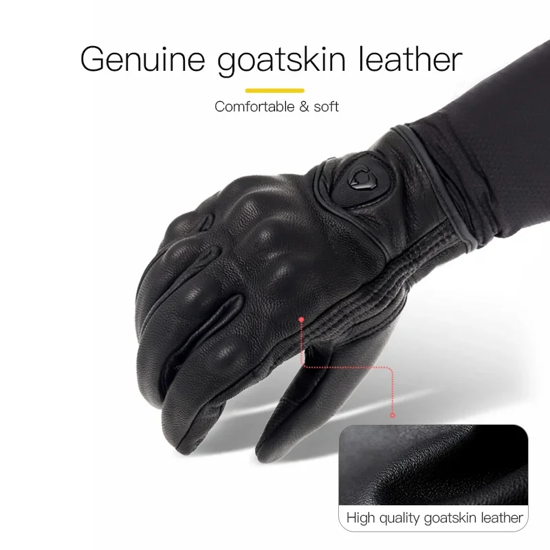 SOMAN мотоциклетные перчатки кожаные мужские и женские Guantes Moto водонепроницаемые