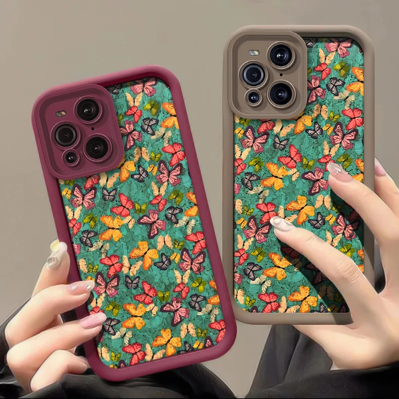 Чехол с рисунком бабочки для OPPO F9 F19 F21 F23 R11 R15 R17 Pro K9 силиконовый противоударный