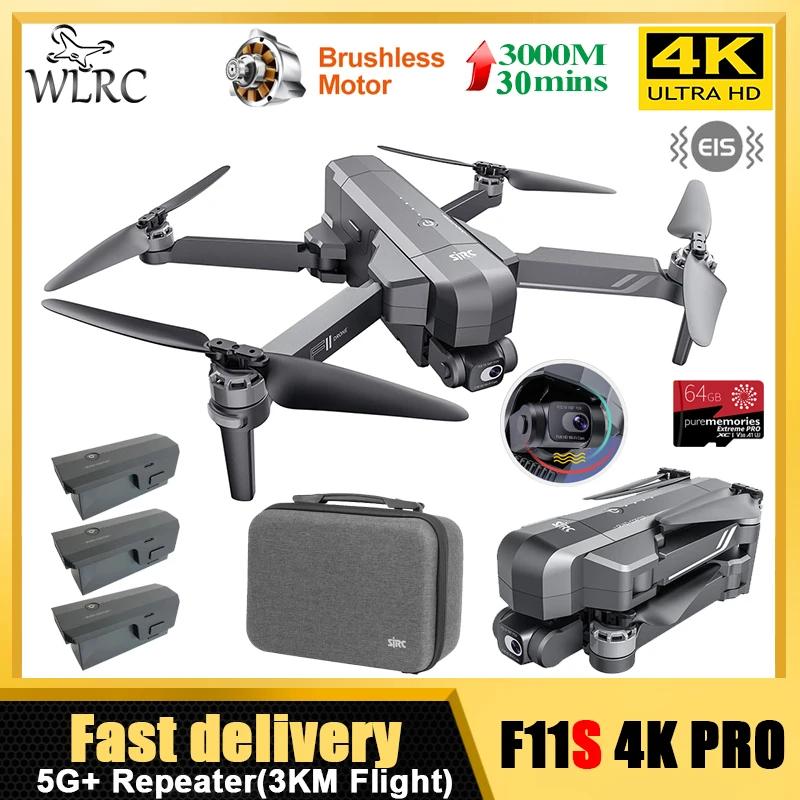 

GPS-дроны WLRC F11S 4K PRO, фотоаппарат с 2 осями, шарнирная камера, следуйте за мной, автоматический возврат, радиоуправляемые игрушки, подарок