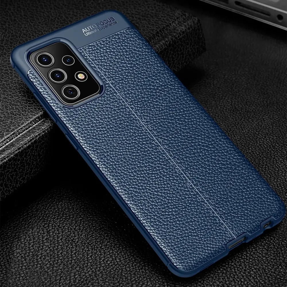 

Soft TPU Case For Samsung Galaxy A52 A52S A72 A12 A42 A32 A22 M62 F62 F52 M52 A13 A33 A53 Case Cover Leather Grain Silicone Case