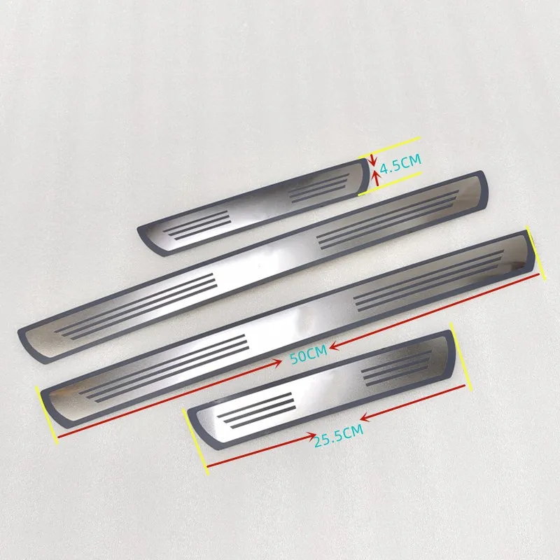 

Chromium stainless steel Car Door Sill Anti-Dirty Stickers Cover Decoration Exterior Anti-Kick Pedal Trim Accessories Parts