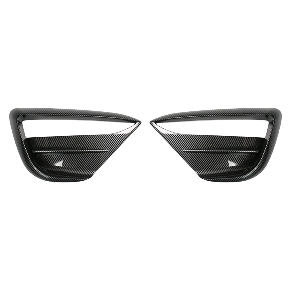 

Car Carbon Fiber Front Bumper Fog Light Lower Grille Frame Spoiler Splitter Wind Knife for Tesla Model Y