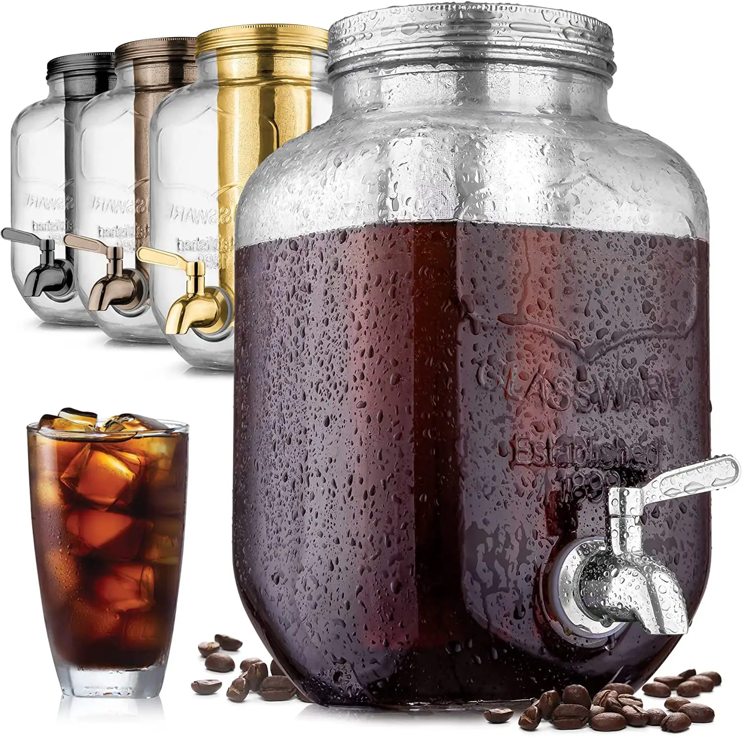 

Cold Brew Coffee Maker, Pitcher, and Tea Infuser Glass Carafe - 1 Gallon