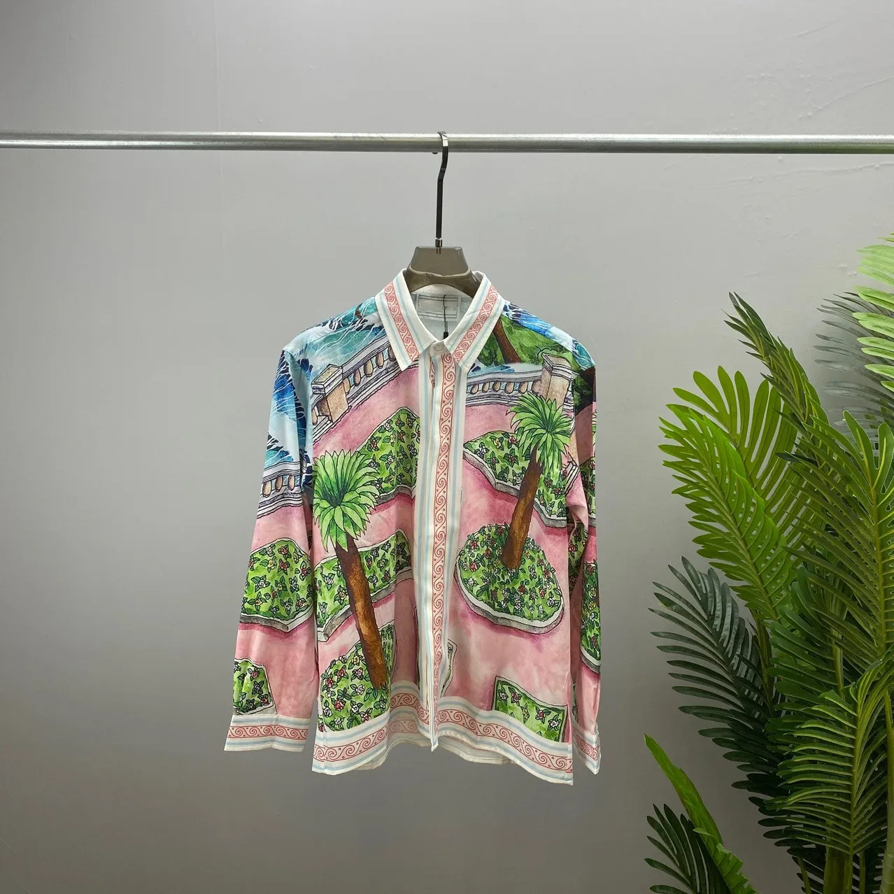 2022 Autumn New Designer Men's High Quality 3D Print Long Sleeves Casaul Shirt C163