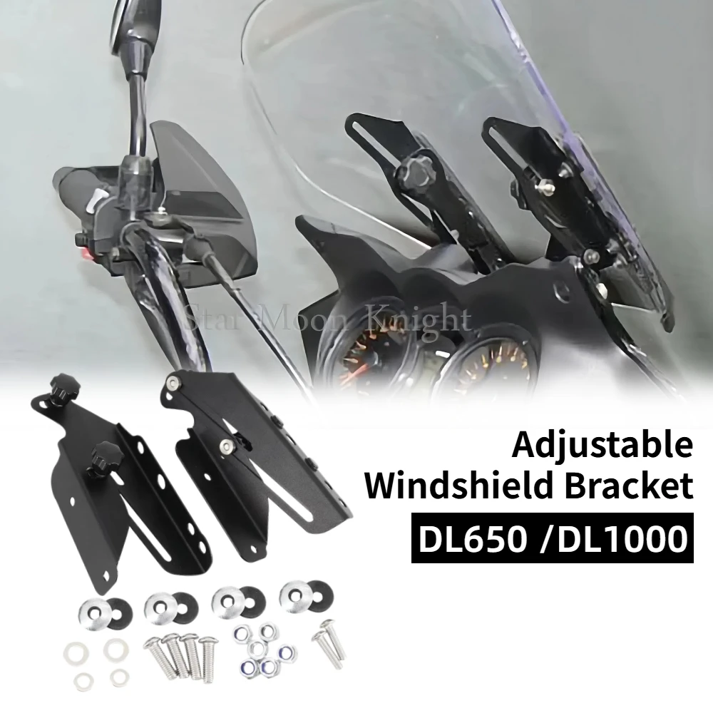 Фото DL650 кронштейн для лобового стекла для Suzuki Vstrom DL1000 V-strom DL 650 DL 1000, регуляторы ветрового стекла мотоцикла, комплект держателей №1