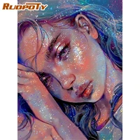 ruopoty painting by numbers kits girl figure oil picture by number handmade diy gift 60x75cm framed on canvas wall craft