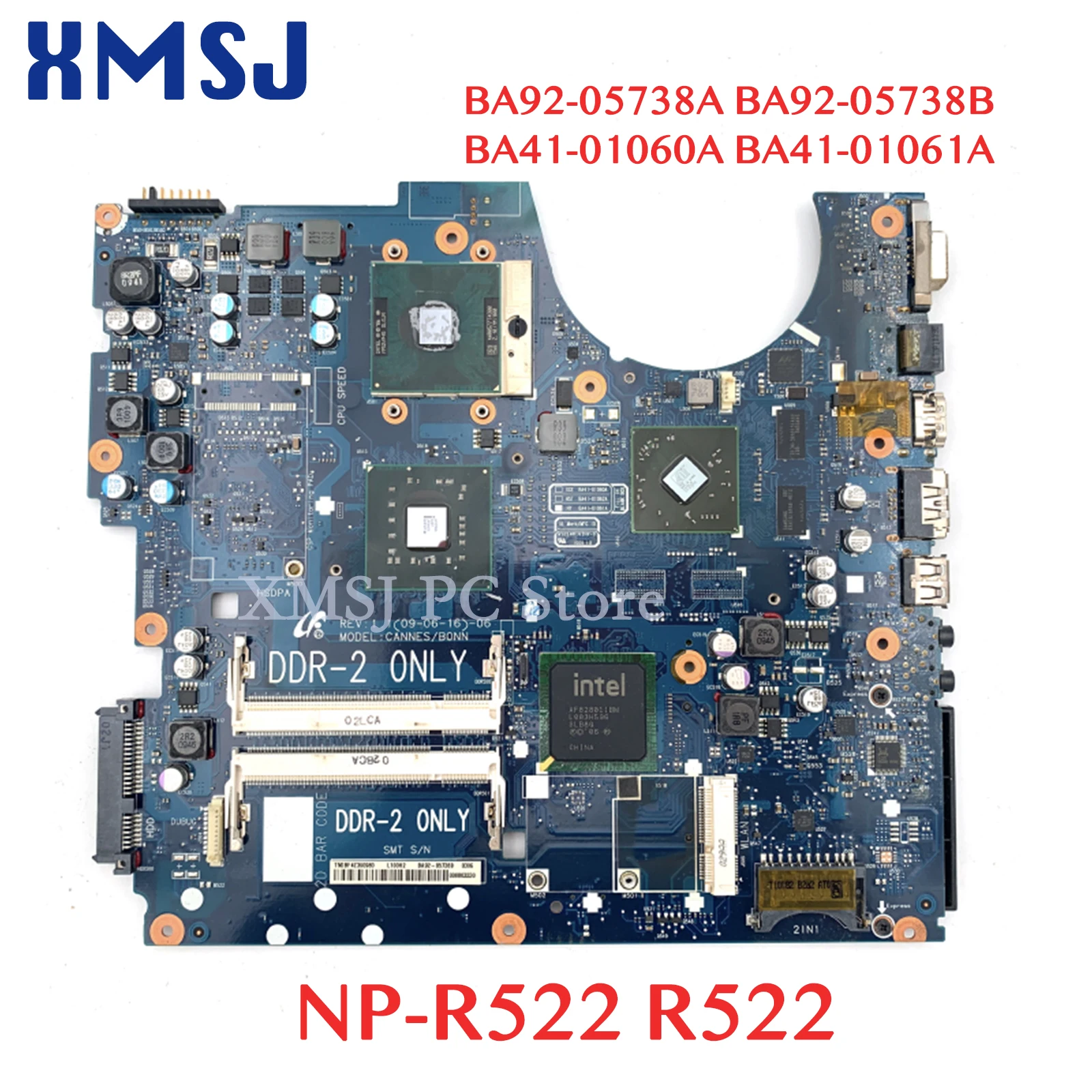 XMSJ For BA92-05738A BA92-05738B BA41-01060A BA41-01061A Samsung NP-R522 R522 Laptop Motherboard PM45 DDR2 Free CPU 1 order