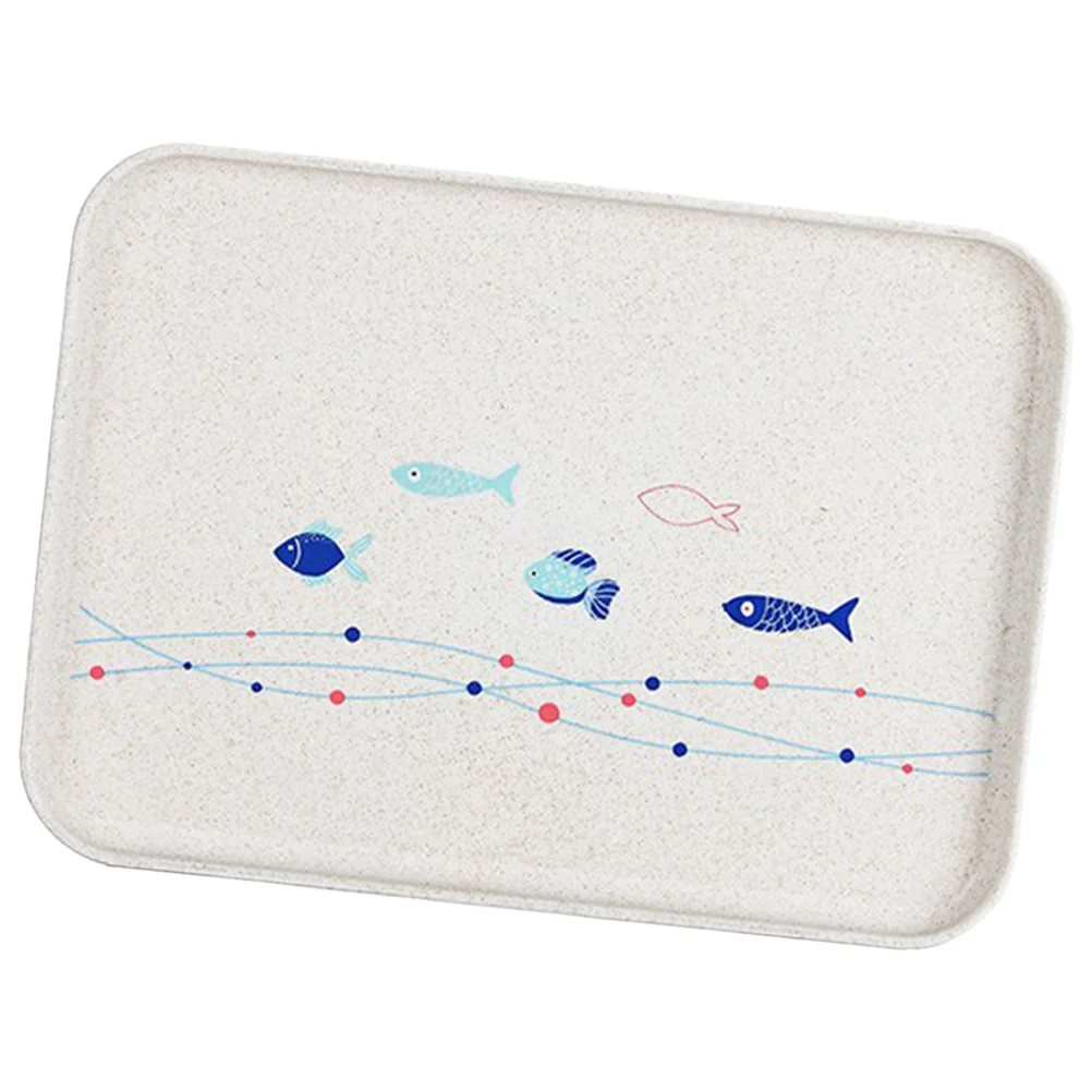 

Serving Tray Fast Tray Dessert and Tea Serving Tray for Home ( Beige Blue )