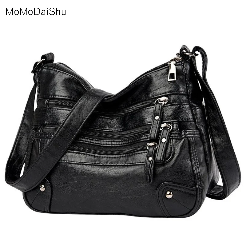 

Bolsos Женские мягкие кожаные сумки через плечо, многослойная классическая сумка через плечо, роскошная дизайнерская сумка и кошелек, женская ...