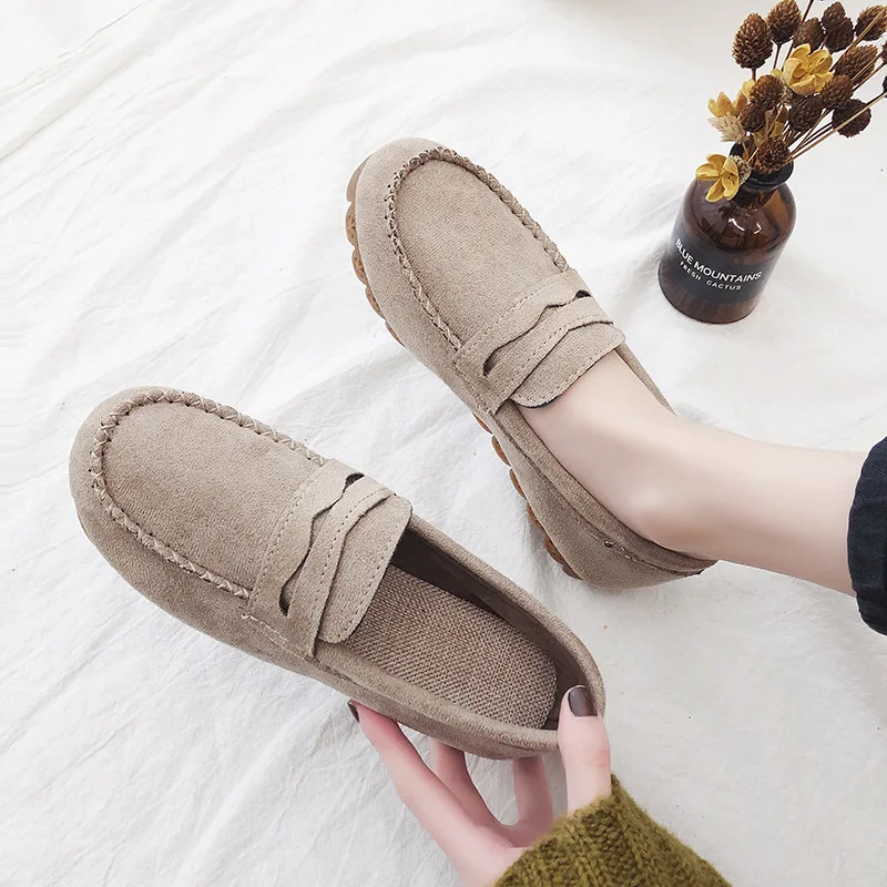 

Women Flats Shoes 2022 New Woman Casual Breathable Soft Sole Shoes Woman Loafers Shoes Dance Square Flat Shoes Large Size 35~43