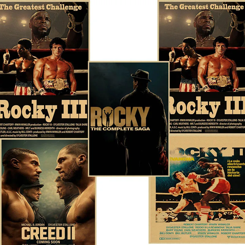 

Купите три, чтобы отправить один Рокки Кредо: Месть, классический боксерский фильм, винтажная картина плакат из крафт-бумаги для украшения д...