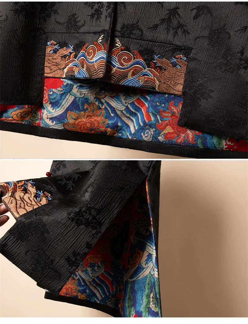 Новый китайский ретро-стиль в национальном стиле двусторонний жилет с вышивкой