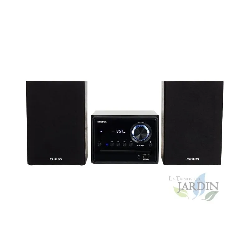Микро-цепь Aiwa Hi-Fi с Bluetooth CD USB FM-радио черного цвета. |
