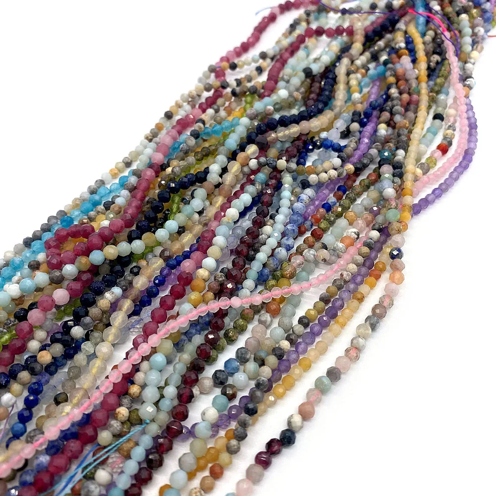 2 мм 3 4 граненые бусины из натурального камня | Украшения и аксессуары