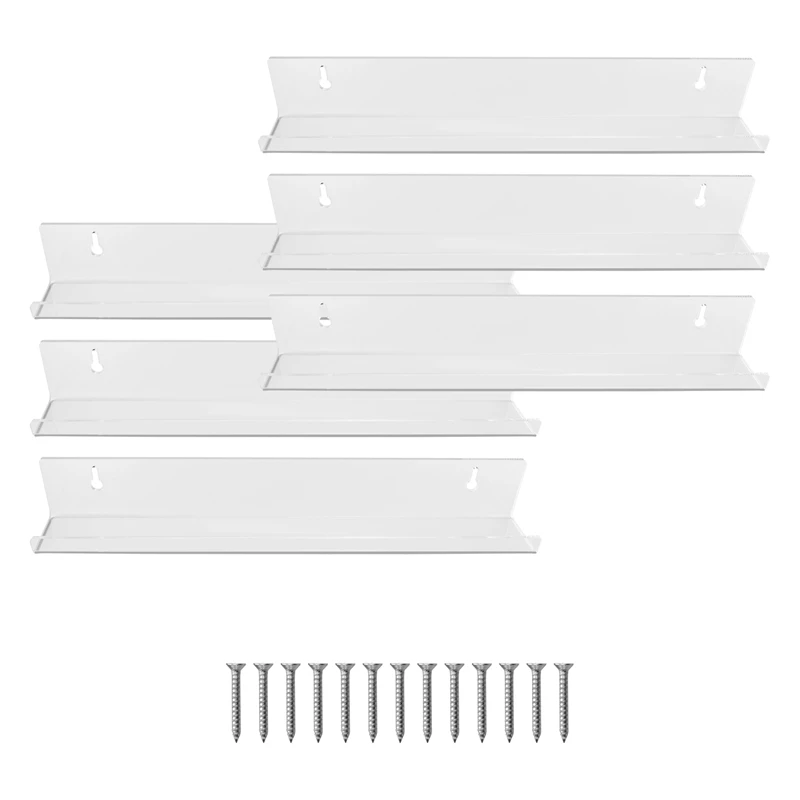 

Record Holder Wall Mount, 6 Pack Vinyl Record Shelf Storage Acrylic Album Stand Display Your Daily LP Listening/Book