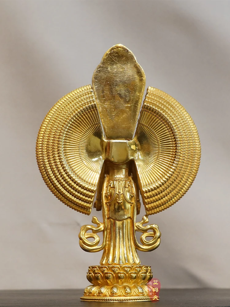 Статуэтка Будды Гуаньинь 5 дюймов позолоченная Бронзовая статуэтка Бодхисаттва