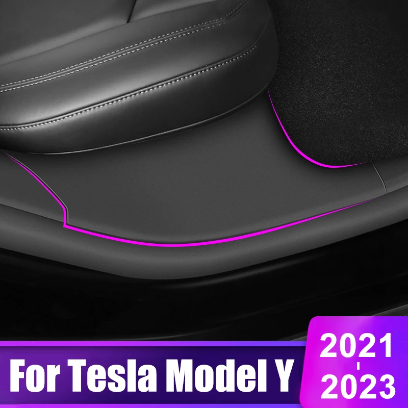 

For Tesla Model Y 2021 2022 2023 Car Rear Door Pedal Cover Door Sill Protector Cover Car Anti Kick Pads Modely Accessories