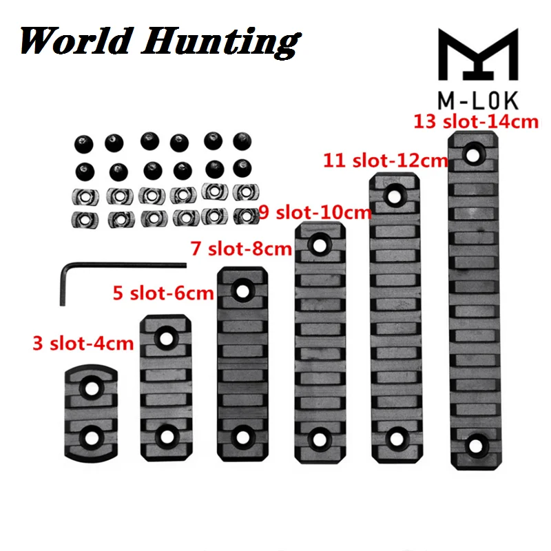 

M-lok Picatinny Rail Tactical Rifle Scope Mount Aluminum Rails Section Adapter 3 5 7 9 11 13 Slots Mlok Side Rail System
