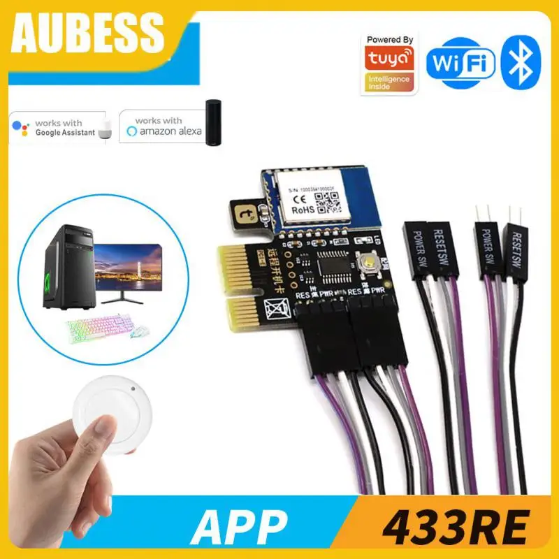 

Universal Computer Power For Pc Destop Computer Tuya Wifi With Alexa Google Home Yandex Pc Remote Control Pcie Card 433 Rf Hot