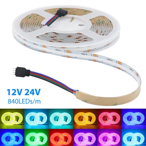 RGB Светодиодная лента XUNATA 12/24В 840 светодиодов/м 10мм
