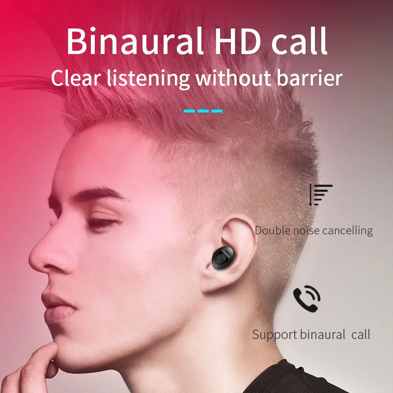 Беспроводные наушники TWS 5.0 Bluetooth мини-наушники IPX5 Водонепроницаемые спортивные 3D