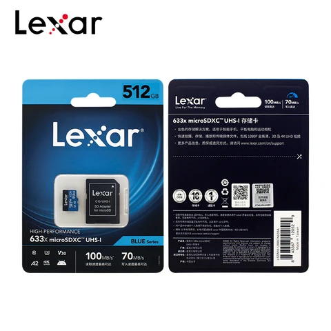 Lexar 633x Micro SD карта памяти 64GB, быстрая скорость передачи данных — фото товара