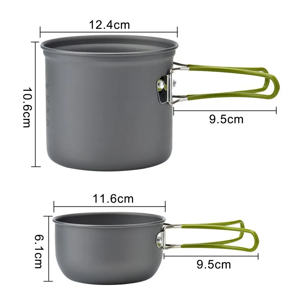 

2PCS Outdoor Portable Camping Set Pot Non-stick Pots Pans Portable Hiking Cooking Set Cookware Travel Tableware Camping Supplies