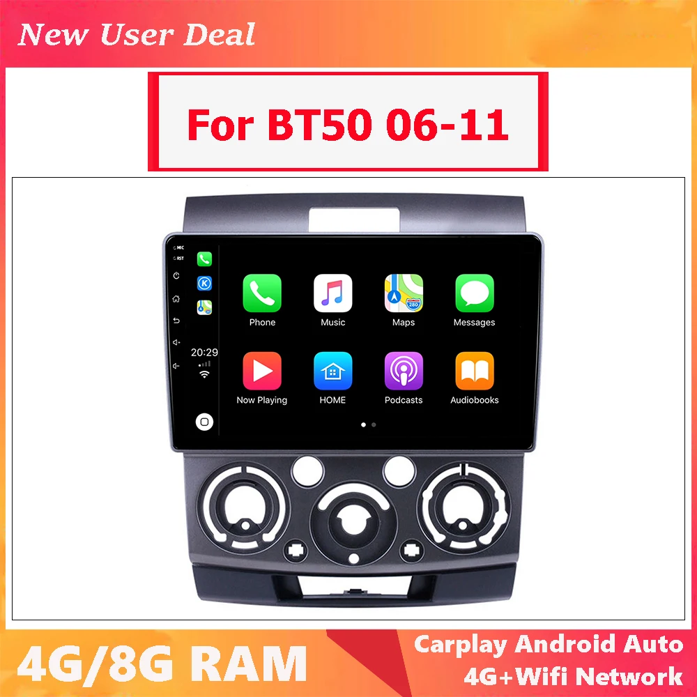 

Автомобильный мультимедийный Головной блок Android 12,0 для Mazda BT50 BT 50 2006 2007 2008 2009 2010 2011 с радио Gps Carplay DSP